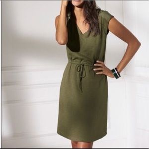 Boden Mya Drawstring Dress in Olive Green